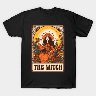The Witch Tarot Groovy Vintage Halloween Plant Lover T-Shirt